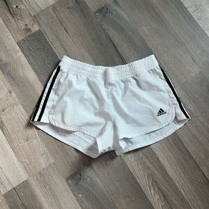 Adidas Women's White and Black Athletic Shorts